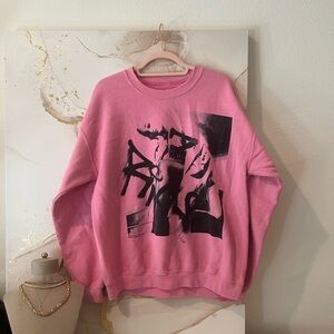 Ariana Grande Pink Graphic Sweatshirt